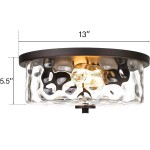 Blythar Metal Water Ripple Glass Ceiling Light