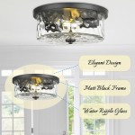 Blythar Metal Water Ripple Glass Ceiling Light