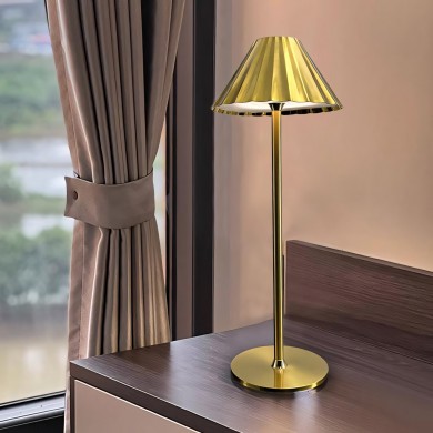Heley Exquisite Brass Color Rechargeable Dimmable Cordless Table Lamp