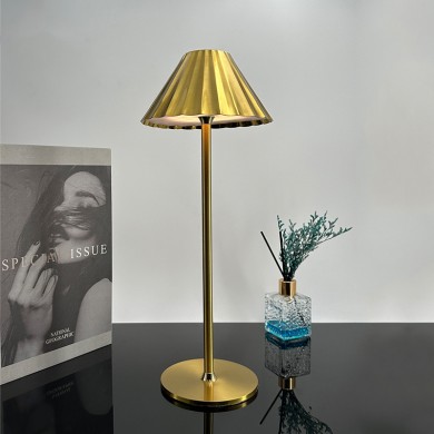 Heley Exquisite Brass Color Rechargeable Dimmable Cordless Table Lamp