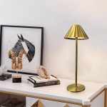 Heley Exquisite Brass Color Rechargeable Dimmable Cordless Table Lamp