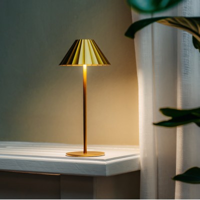 Heley Exquisite Brass Color Rechargeable Dimmable Cordless Table Lamp Heley Exquisite Brass Color Rechargeable Dimmable Cordless Table Lamp