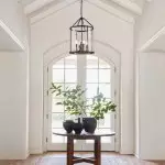 Merrick Metal Lantern Round Glass Chandelier