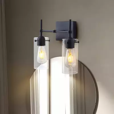 Aerion 2 Light Glass Cylinder Wall Sconce Aerion 2 Light Glass Cylinder Wall Sconce