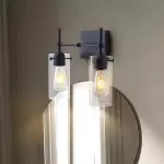 Aerion 2 Light Glass Cylinder Wall Sconce Aerion 2 Light Glass Cylinder Wall Sconce