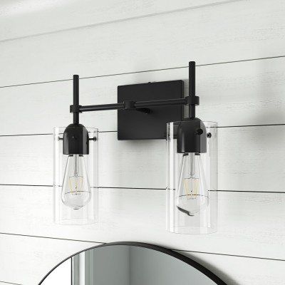 Aerion 2 Light Glass Cylinder Wall Sconce Aerion 2 Light Glass Cylinder Wall Sconce