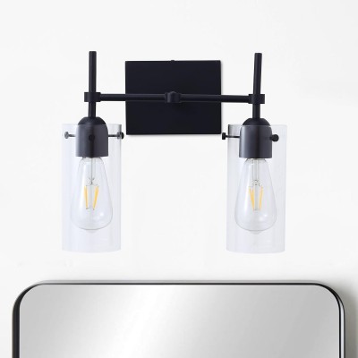 Aerion 2 Light Glass Cylinder Wall Sconce Aerion 2 Light Glass Cylinder Wall Sconce