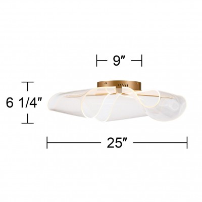 Geryn Brushed Gold Acrylic Flower Led Ceiling Light