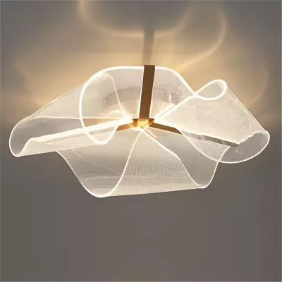 Geryn Brushed Gold Acrylic Flower Led Ceiling Light Geryn Brushed Gold Acrylic Flower Led Ceiling Light