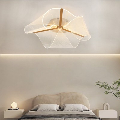 Geryn Brushed Gold Acrylic Flower Led Ceiling Light
