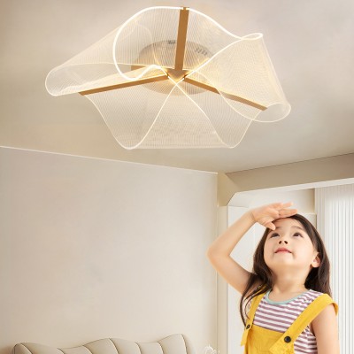 Geryn Brushed Gold Acrylic Flower Led Ceiling Light