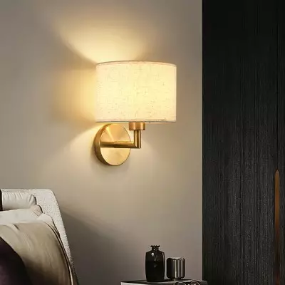Delena Linen Drum Shade Wall Sconce Delena Linen Drum Shade Wall Sconce