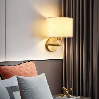 Delena Linen Drum Shade Wall Sconce Delena Linen Drum Shade Wall Sconce
