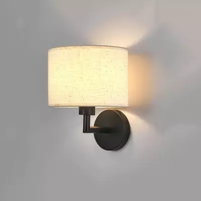 Delena Linen Drum Shade Wall Sconce Delena Linen Drum Shade Wall Sconce