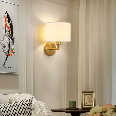 Delena Linen Drum Shade Wall Sconce Delena Linen Drum Shade Wall Sconce