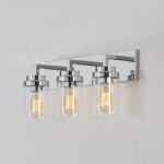 Pyros Farmhouse Clear Glass Cylinder Vanity Wall Light Pyros Farmhouse Clear Glass Cylinder Vanity Wall Light