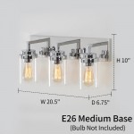 Pyros Farmhouse Clear Glass Cylinder Vanity Wall Light Pyros Farmhouse Clear Glass Cylinder Vanity Wall Light