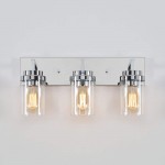 Pyros Farmhouse Clear Glass Cylinder Vanity Wall Light Pyros Farmhouse Clear Glass Cylinder Vanity Wall Light