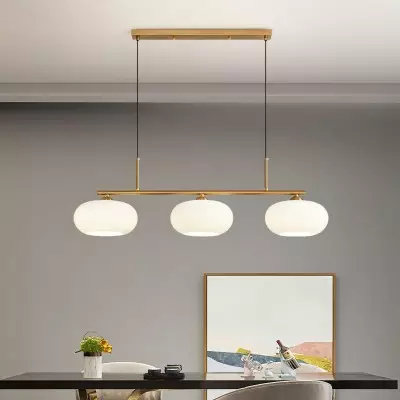 Wrythe 3-Light Milk Glass Linear Pendant Light Wrythe 3-Light Milk Glass Linear Pendant Light