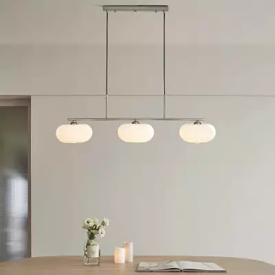 Wrythe 3-Light Milk Glass Linear Pendant Light