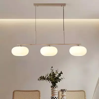Wrythe 3-Light Milk Glass Linear Pendant Light