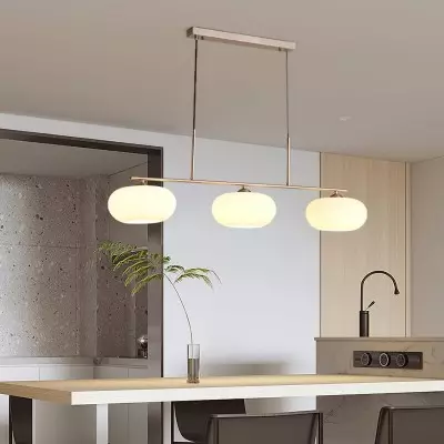 Wrythe 3-Light Milk Glass Linear Pendant Light
