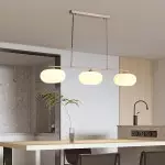 Wrythe 3-Light Milk Glass Linear Pendant Light