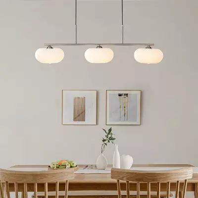 Wrythe 3-Light Milk Glass Linear Pendant Light