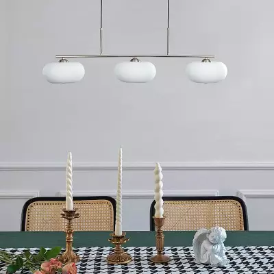 Wrythe 3-Light Milk Glass Linear Pendant Light