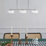 Wrythe 3-Light Milk Glass Linear Pendant Light
