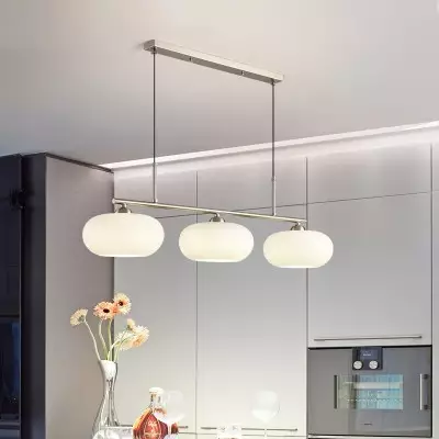 Wrythe 3-Light Milk Glass Linear Pendant Light