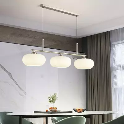 Wrythe 3-Light Milk Glass Linear Pendant Light