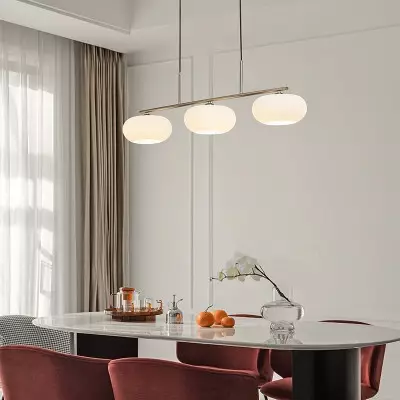 Wrythe 3-Light Milk Glass Linear Pendant Light