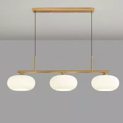 Wrythe 3-Light Milk Glass Linear Pendant Light