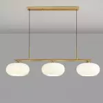 Wrythe 3-Light Milk Glass Linear Pendant Light