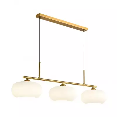 Wrythe 3-Light Milk Glass Linear Pendant Light