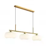 Wrythe 3-Light Milk Glass Linear Pendant Light