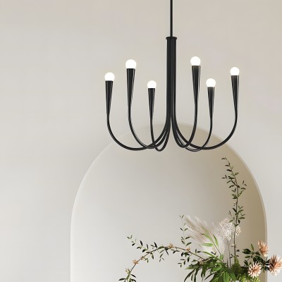 Luren Light Luxury Candle Iron Branch Chandelier
