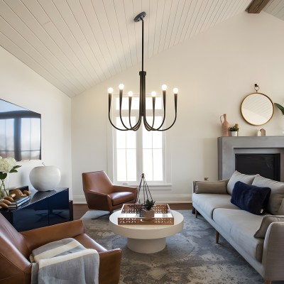 Luren Light Luxury Candle Iron Branch Chandelier