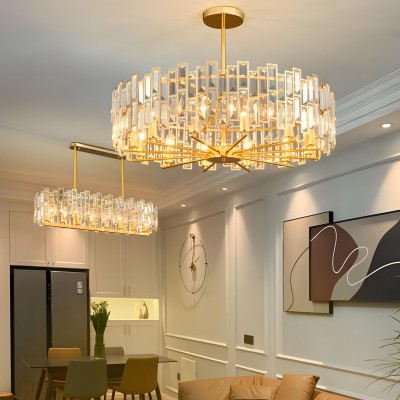 Quirin Luxurious Gold Round Crystal Chandelier