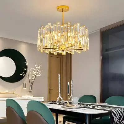 Quirin Luxurious Gold Round Crystal Chandelier Quirin Luxurious Gold Round Crystal Chandelier