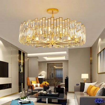 Quirin Luxurious Gold Round Crystal Chandelier
