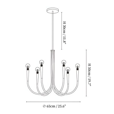 Luren Light Luxury Candle Iron Branch Chandelier