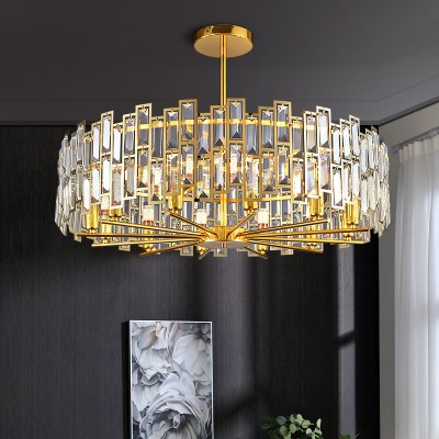 Quirin Luxurious Gold Round Crystal Chandelier