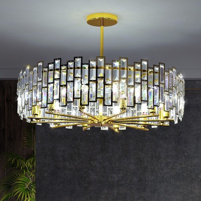 Quirin Luxurious Gold Round Crystal Chandelier