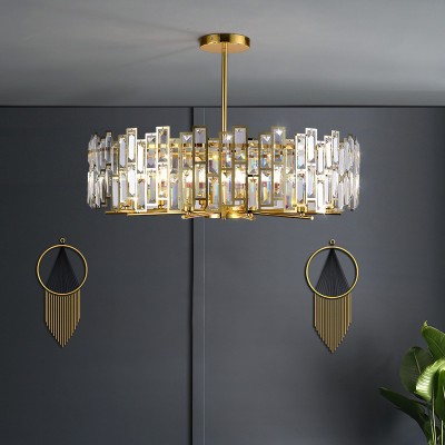 Quirin Luxurious Gold Round Crystal Chandelier