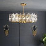 Quirin Luxurious Gold Round Crystal Chandelier Quirin Luxurious Gold Round Crystal Chandelier