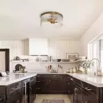 Sylan Farmhouse Round Ribbed Glass Flush Mount Ceiling Light