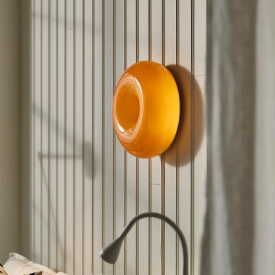 Ozona Bright Orange Donut Wall Lamp Ozona Bright Orange Donut Wall Lamp