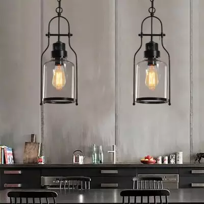 Eryxis Industrial Vintage Iron Glass Jar Pendant Light Eryxis Industrial Vintage Iron Glass Jar Pendant Light